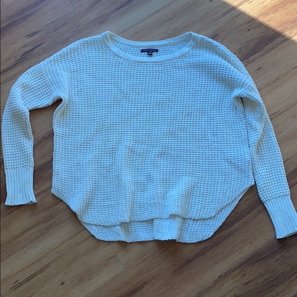 White Waffle Knit Sweater - Picture 5 of 6